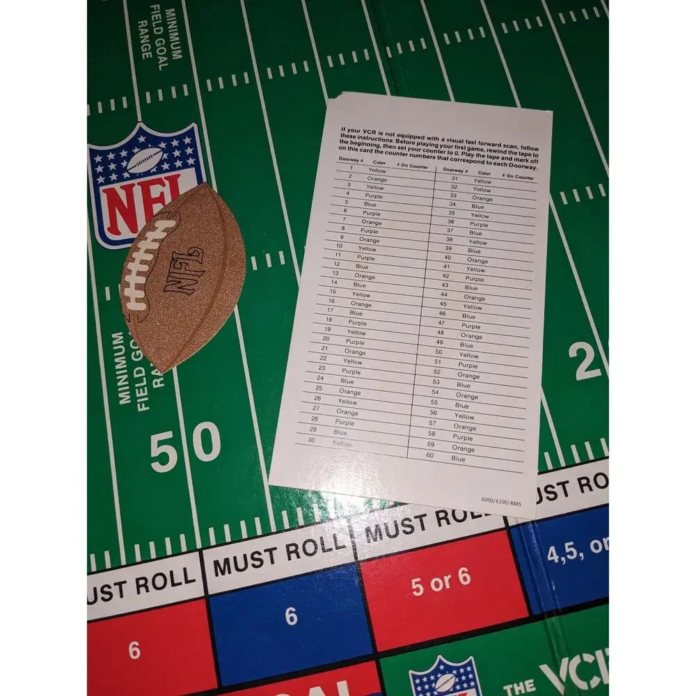 NFL Football VCR Quarterback Game VHS Board Game 1986 Team Never Played